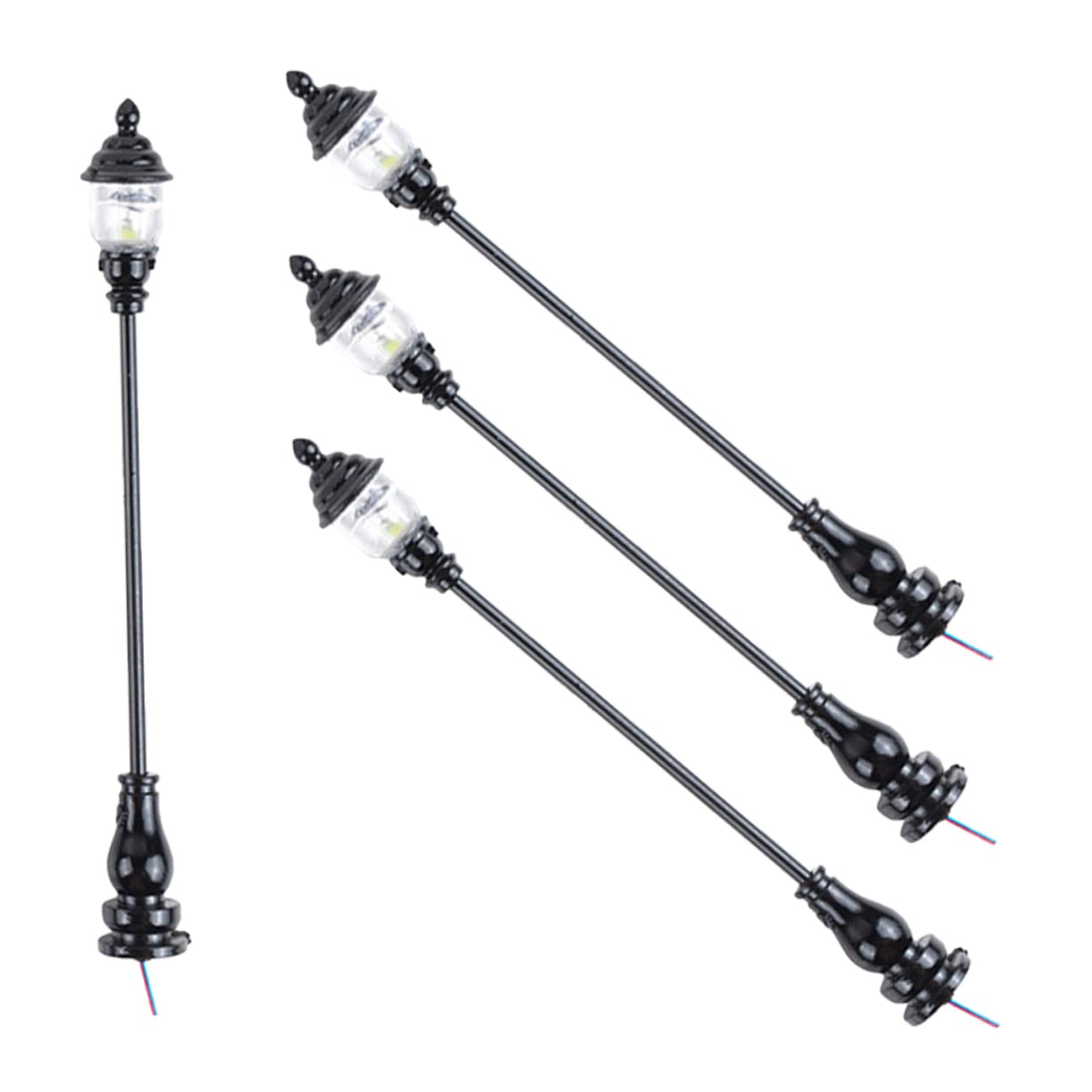 Housoutil Unique Chic Mini Garden Lamps 4pcs DIY Sand Table Model Accessories Miniature Street Light Props Room Decor Mini Lights