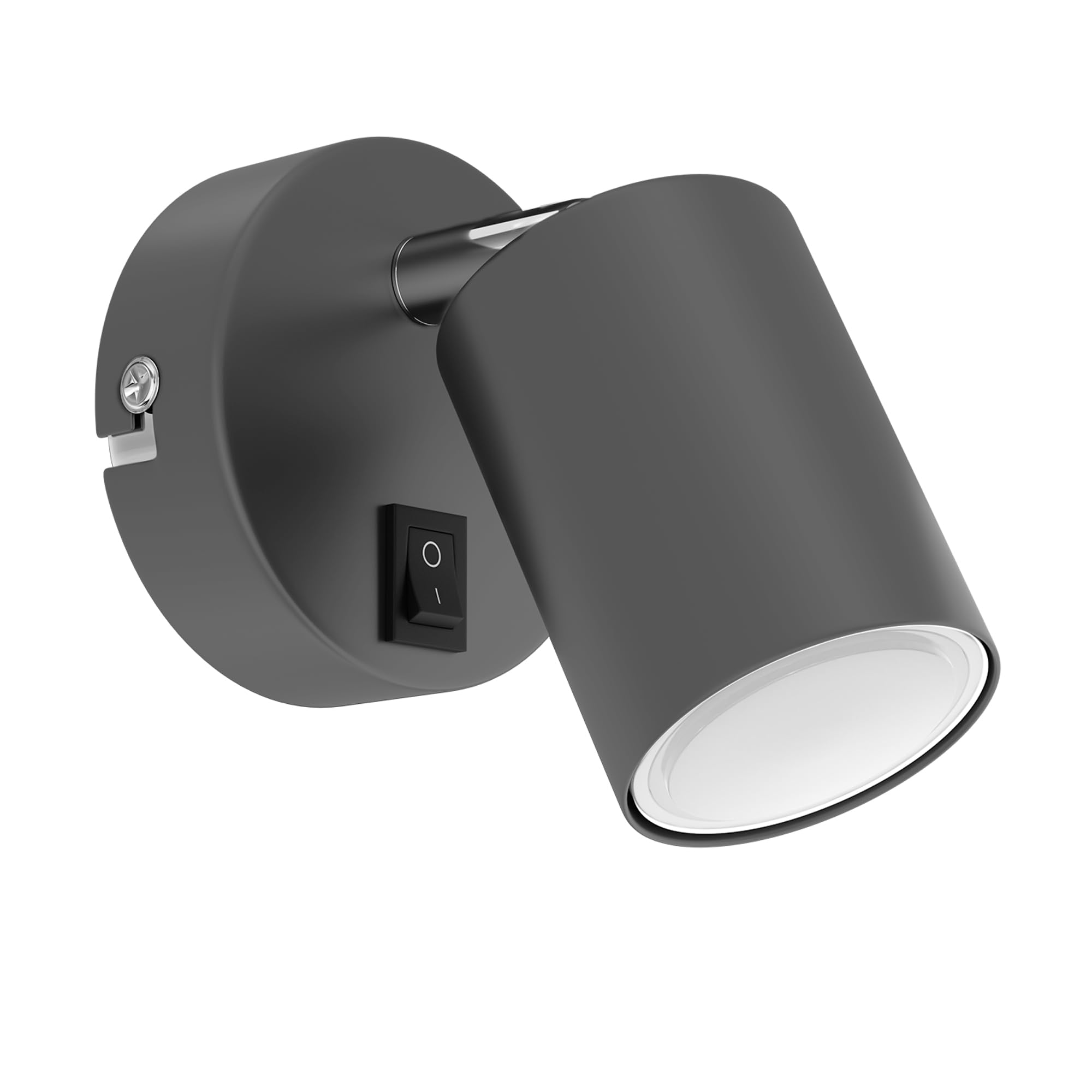 ledscom.de Wandspot WAIKA, einflammig, mit Schalter, GU10, anthrazit matt, inkl. 630lm LED GU10 Lampe, weiß