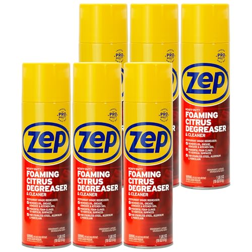 Zep Heavy-Duty Foaming Citrus Degreaser & Cleaner - 18 Oz. (Case of 6) - ZUHFD186 - Pro-Trusted Citrus Formula Cuts Through Grease & Grime with Ease