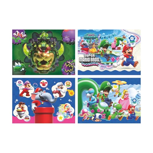 Ravensburger - Super Mario Wonder, Puzzle niños 5 años, 4 Puzzles de 100 Piezas