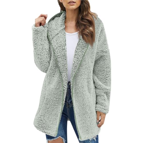Fuzzy Jackets for Women Fluffy Blanket Oversized Winter Casual Zip Up Coat - image 1