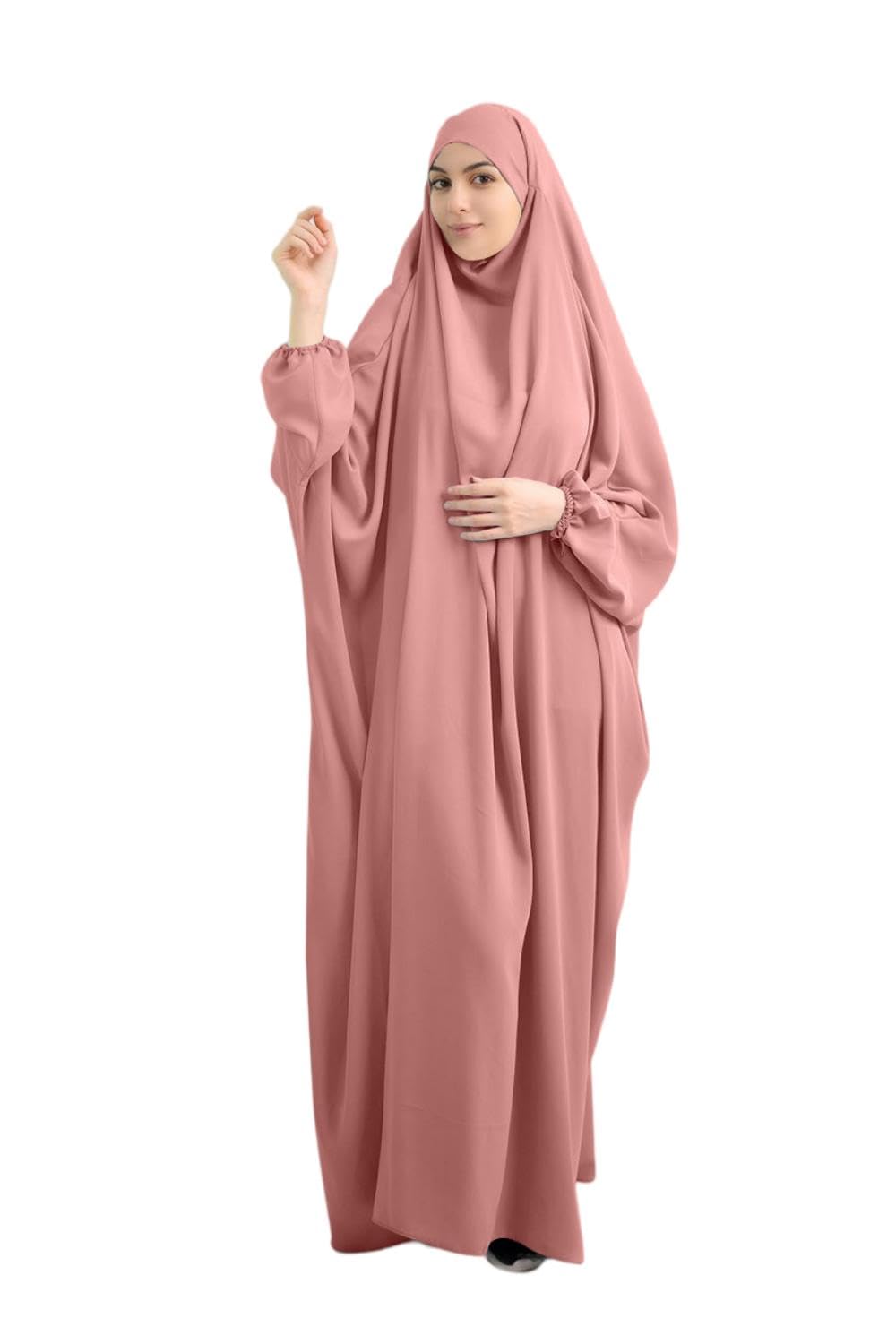RUIG Women Muslim Dress Prayer Abaya Islamic Robe Maxi African Kaftan Islam Dubai Turkey Full Length Dress with Hijab