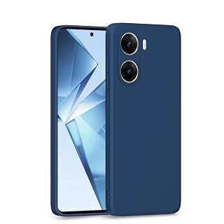Pikkme Back Cover for Vivo V29e 5G | Camera Protection Shockproof Soft Matte Silicone Back Case (Blue)