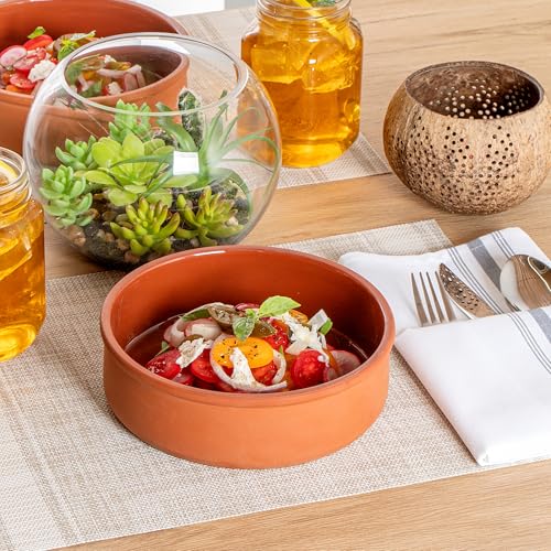Restaurantware Terracotta Cazuela Bowls 10 Pack of 34 oz Durable Rustic Serving Dish Glazed Oven-Safe Bowl Freezer-Safe Tapas Dish Microwave-Safe Dishwasher-Safe by Restaurantware - Image 4