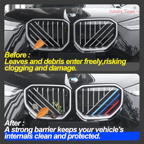 Image of Automotive Front Grill Mesh Protector for BMW X3 2025-2026 | Front Grille Tricolour Inserts 3 pcs, Radiator Cover for Grill