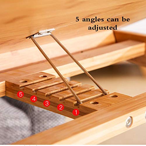 Support ordinateur en bambou table d'angle ergonomique en forme de L - 7