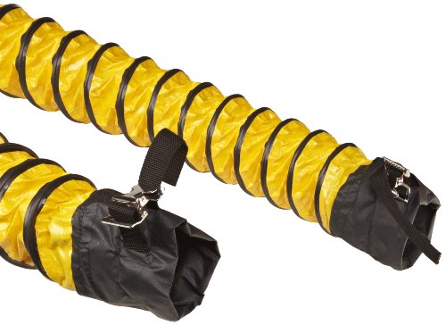 Black Friday - 60% OFF Springflex FSP-5 Polyester Duct Hose, Yellow, Enclosed Belted Cuffs, 14" ID, 25' Length