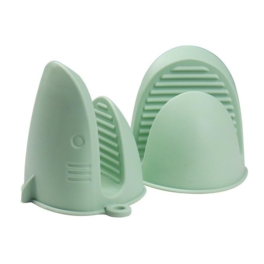 Mini Oven Gloves Silicone Heat Resistant Cooking Pinch Mitts Potholder for Air Fryer Kitchen Cooking & Baking (Green)