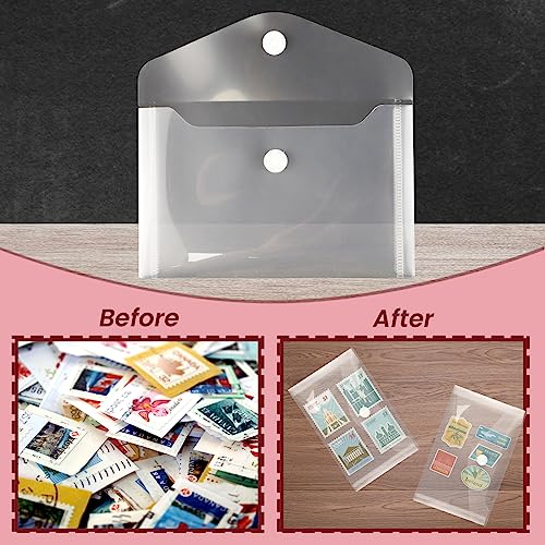 image for Vmiapxo 40 Pack Stamp and Die Storage Pockets, Reusable Small Plastic 