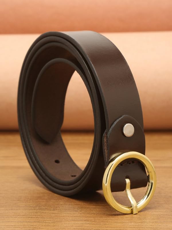 Image of TEAKWOOD LEATHERS Leather Belt for Women Belts Regular Fit Casual Formal Dress Jeans & Fashion Ladies Belts for Women Belts Regular Fit Belt Any Season | Fashion Belt for Women | T BT W 01