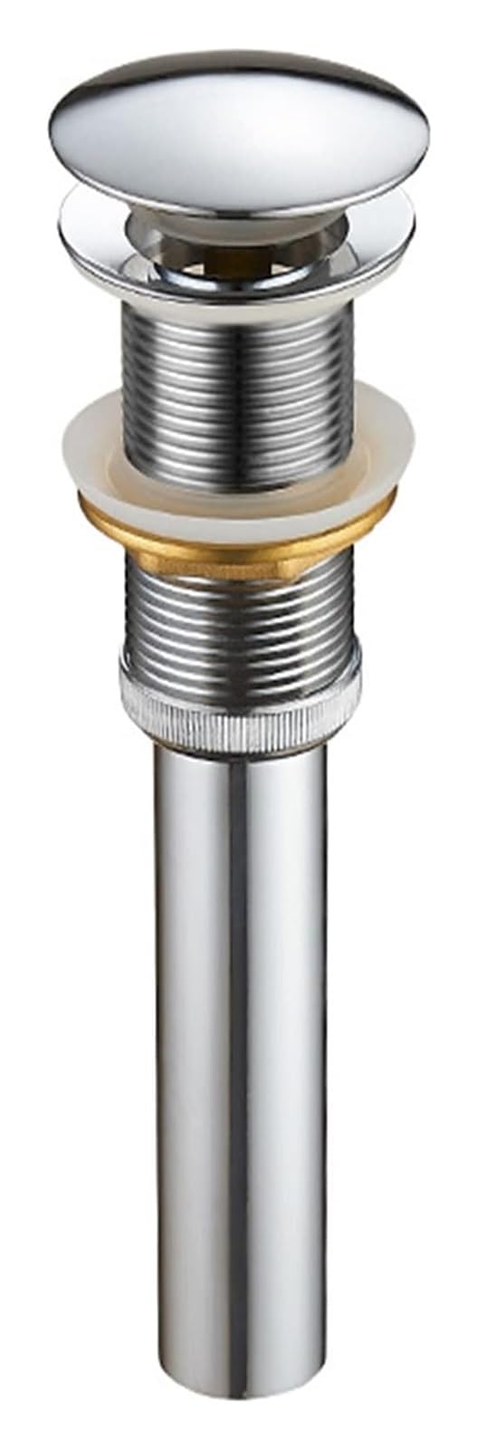 Tapón de desagüe emergente con botón pulsador, desagüe emergente con rebosadero, desagüe emergente for Lavabo de baño, desagüe Cromado A(Chrome D)