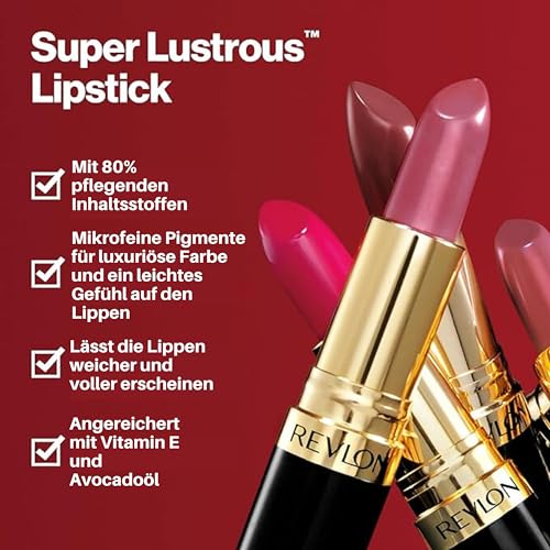 3. Bild von Revlon Super Lustrous Lipstick, Lippenstift mit cremiger Formel, Mit Vitamin E angereichert, 535 Rum Raisin, 4,2g 4.2 g (1er Pack)