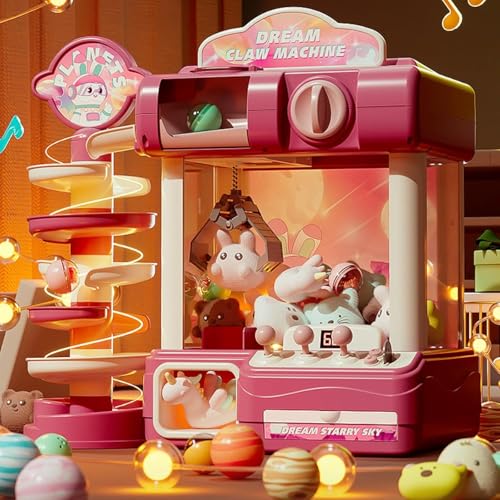 クレーンゲーム 本体 UFOキャッチャー 家庭用 ガチャモデル/ピンク
