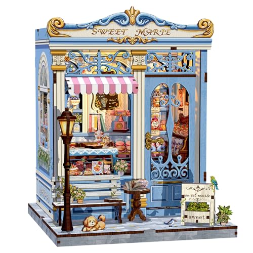 CUTEBEE Book Nook Kit - DIY Miniature House Bakery Patisserie Dollhouse Kit for Adults, Booknook...