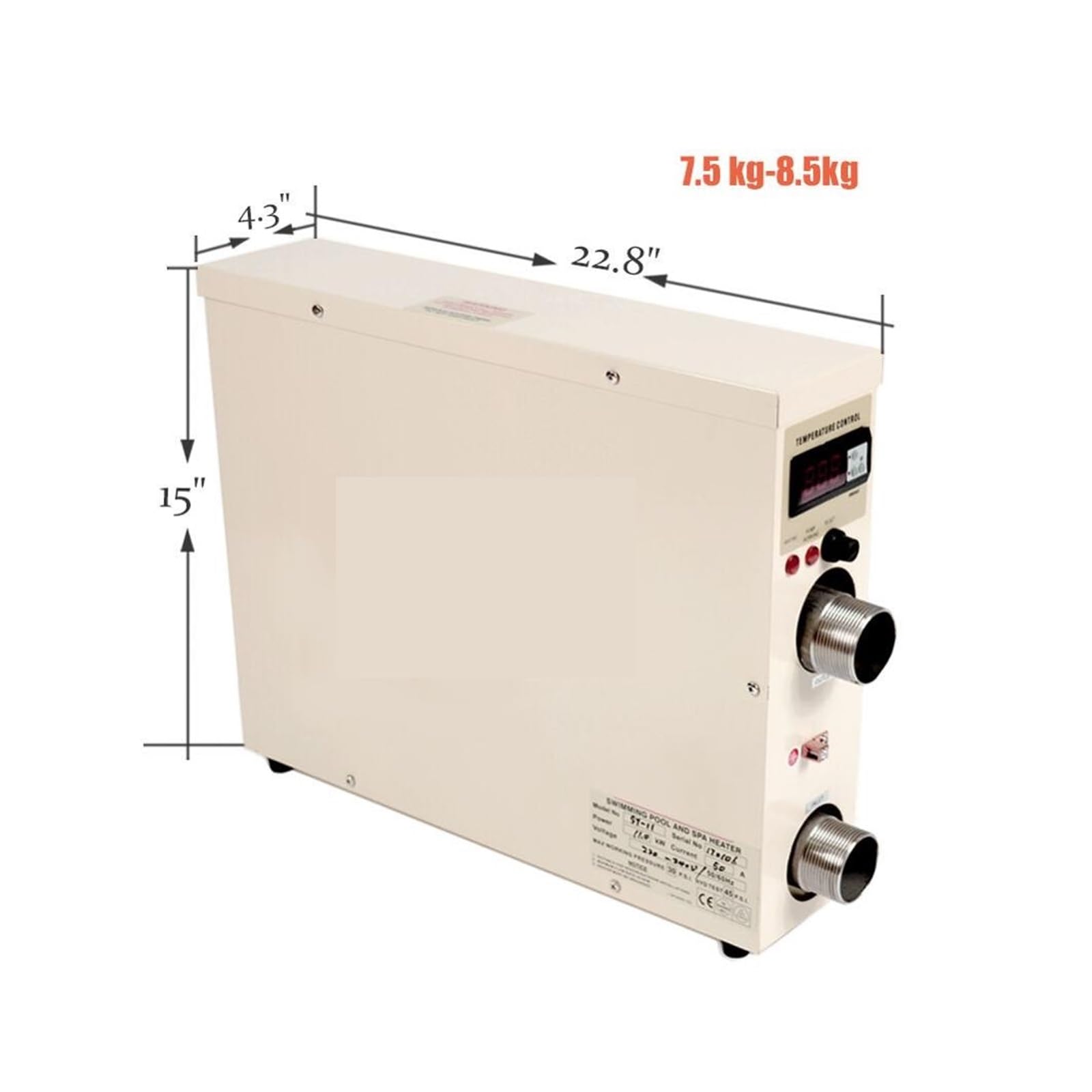 Calentador de Piscina Termostato de Calentador Agua Digital eléctrico 5, kW for Piscina, SPA, bañera hidromasaje, calefacción Bomba de Calor para Piscina