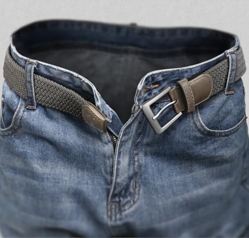 BULLIANT Woven Braided Stretch Web Belt 2Pack for Men 1 3/8"-Gift Boxed - image 8