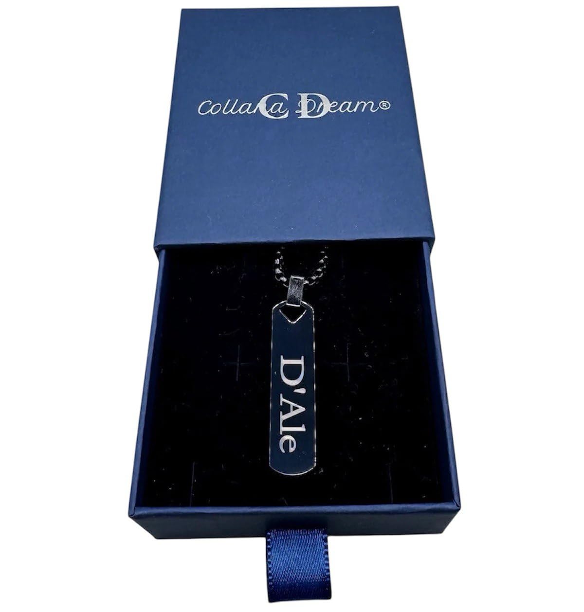 Generico Collana Uomo Personalizzabile 4 Lati in Acciaio Inossidabile – Ciondolo Inciso con Nomi, Frasi o Date – Idea Regalo per Papà, Fidanzato, Amico