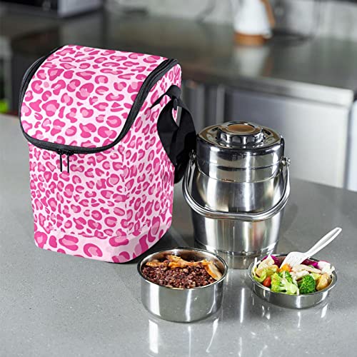 Bolsa de almuerzo pequeña reutilizable con diseño de leopardo para evitar usar plásticos 7