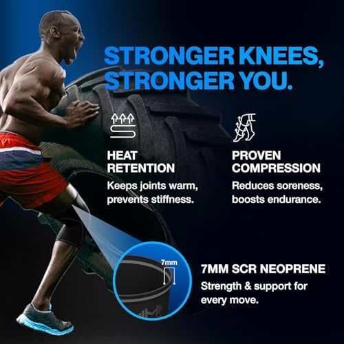 Image of Modvel Strength 7mm Knee Sleeves (Pair) for Weightlifting & Powerlifting (USPA, IPL, IWF & USAW Approved) | High-Performance Knee Compression Support For Squats, Weight Lifting - Men and Women