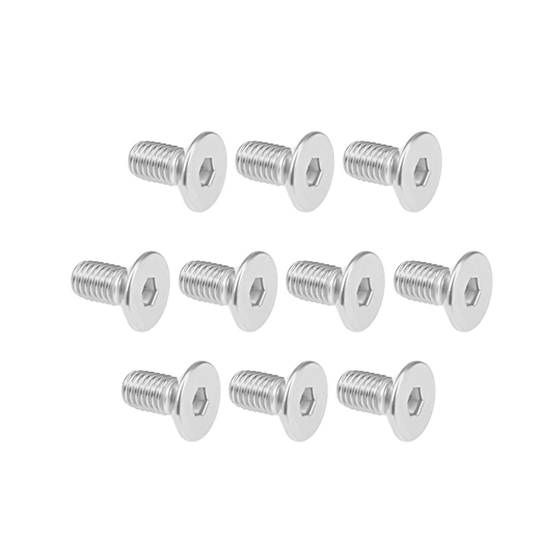 Unifizz M8 x 16mm Metric Hex Socket Cap Screws 304 Stainless Steel Flat Head Bolts Fully Threaded Machine Screws 10Pcs