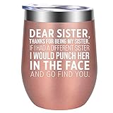 Sisters Gifts from Sister, Brother - Funny Gifts for Sister - Sister Gifts for Women - Christmas, Birthday Wine Gifts for Little, Big Sister, Soul Sister, Sister in Law - GSPY Sister Wine Tumbler Cup
