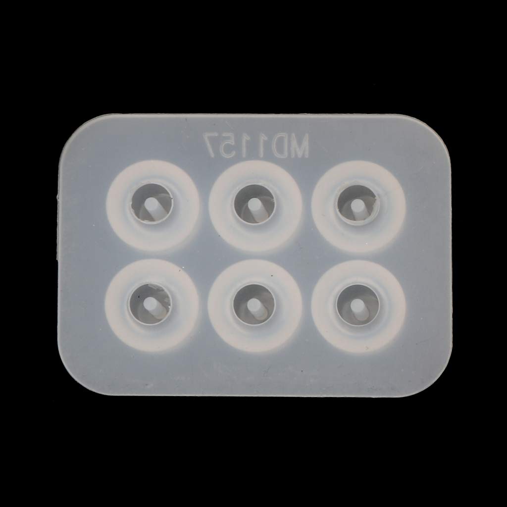 ZORESCOLEO Silicone Big Hole Beads Pendant Mould 6-Cavity Epoxy Sphere Charm Moulds for Resin Casting Necklace Jewelry Making
