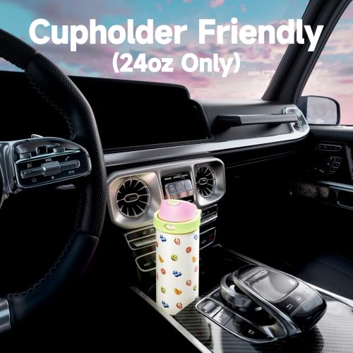 Image of Meoky 24 oz Insulated Stainless Steel Water Bottle with Straw for Travel