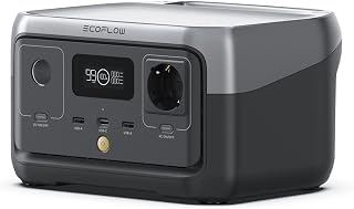 ECOFLOW Portable Power Station RIVER 2, 256Wh LiFeP04 Battery/ 1 Hour Fast Charging, Up To 600W Output, Solar Generator (Panel Not Inc.) for Outdoor Camping/RVs/Home Use (Renewed)