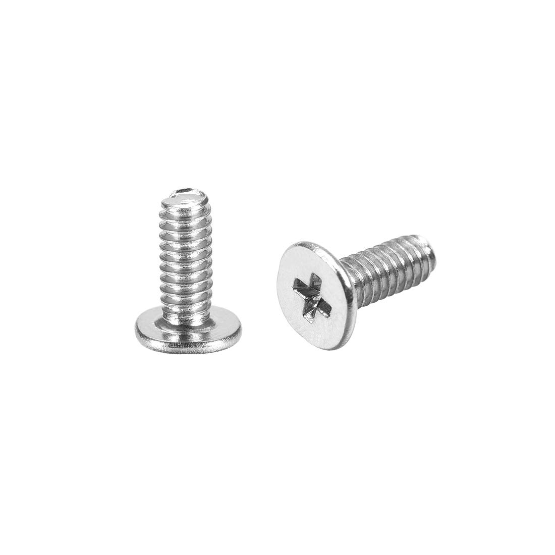uxcell M2x8mm Phillips Screw Fastener Silver Tone 3.8mm Dia Screw Head for Lapto