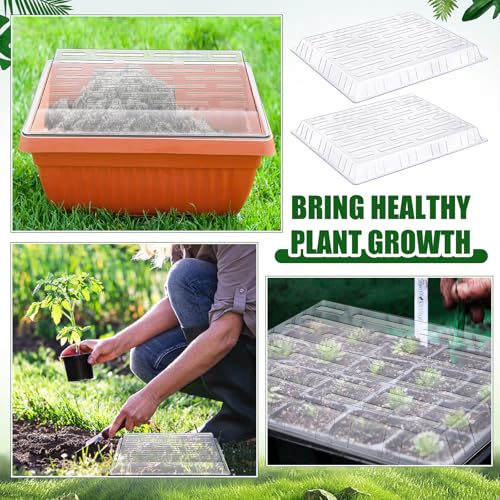 CroBlissful 20 Pack Clear Plastic Humidity Domes for Seed Starting 13.7 x 10.5 x 1.2 Inches Transparent Grow Covers for Seed Starter Plant Trays Covers for Germination and Garden Growing by CroBlissful - Image 4