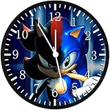Borderless Black Frame Super Sonic Wall Clock Large 12 inch Clear Face Silent Non-Ticking Nice for Gift or Décor W360