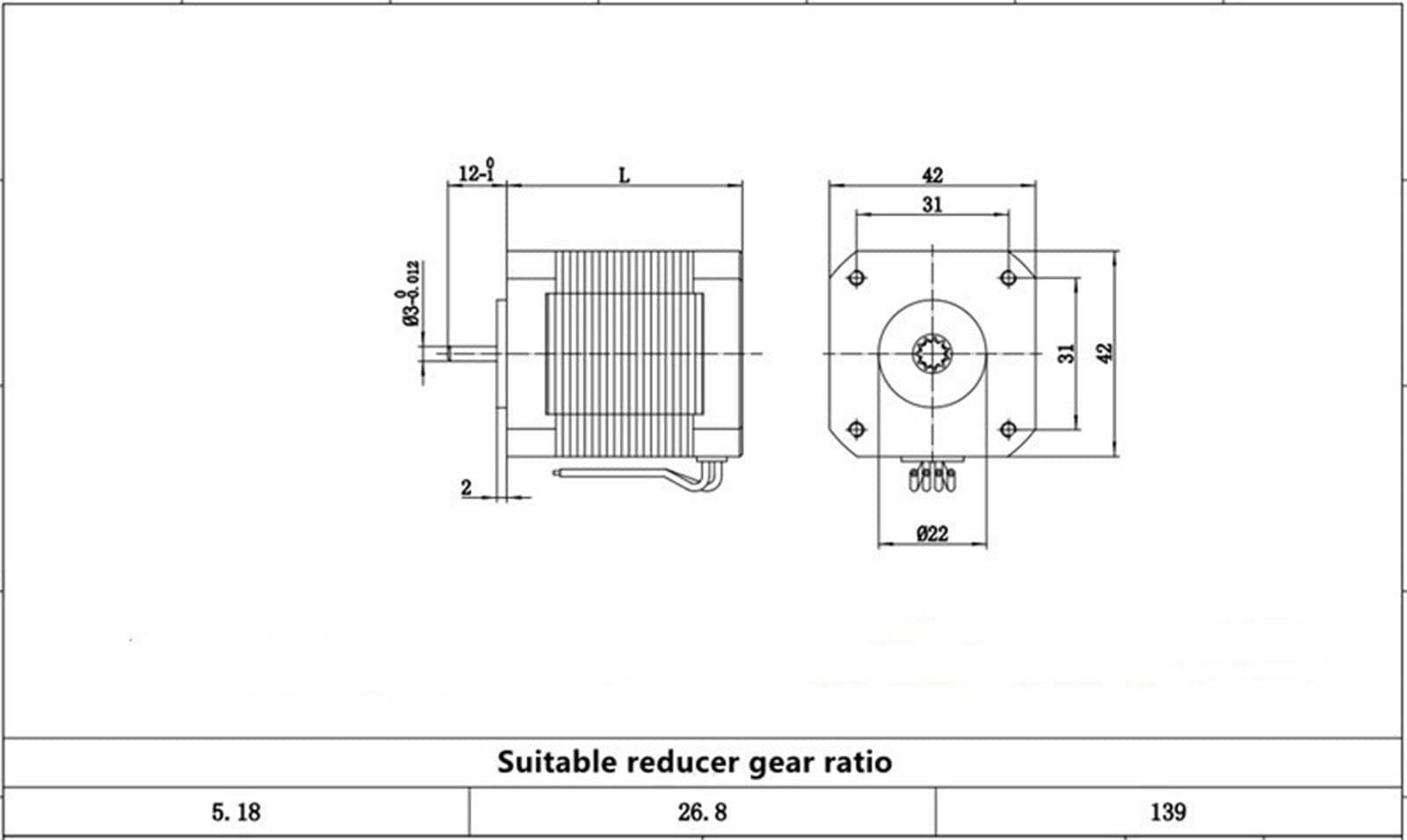 IBOWZ Planetengetriebe Untersetzungsgetriebe, Speed Box 42-mm-Schrittmotor-Planeteneinheit, NEMA 17-kompatibel zur Verbesserung des Getriebemotors für 3D-Drucker