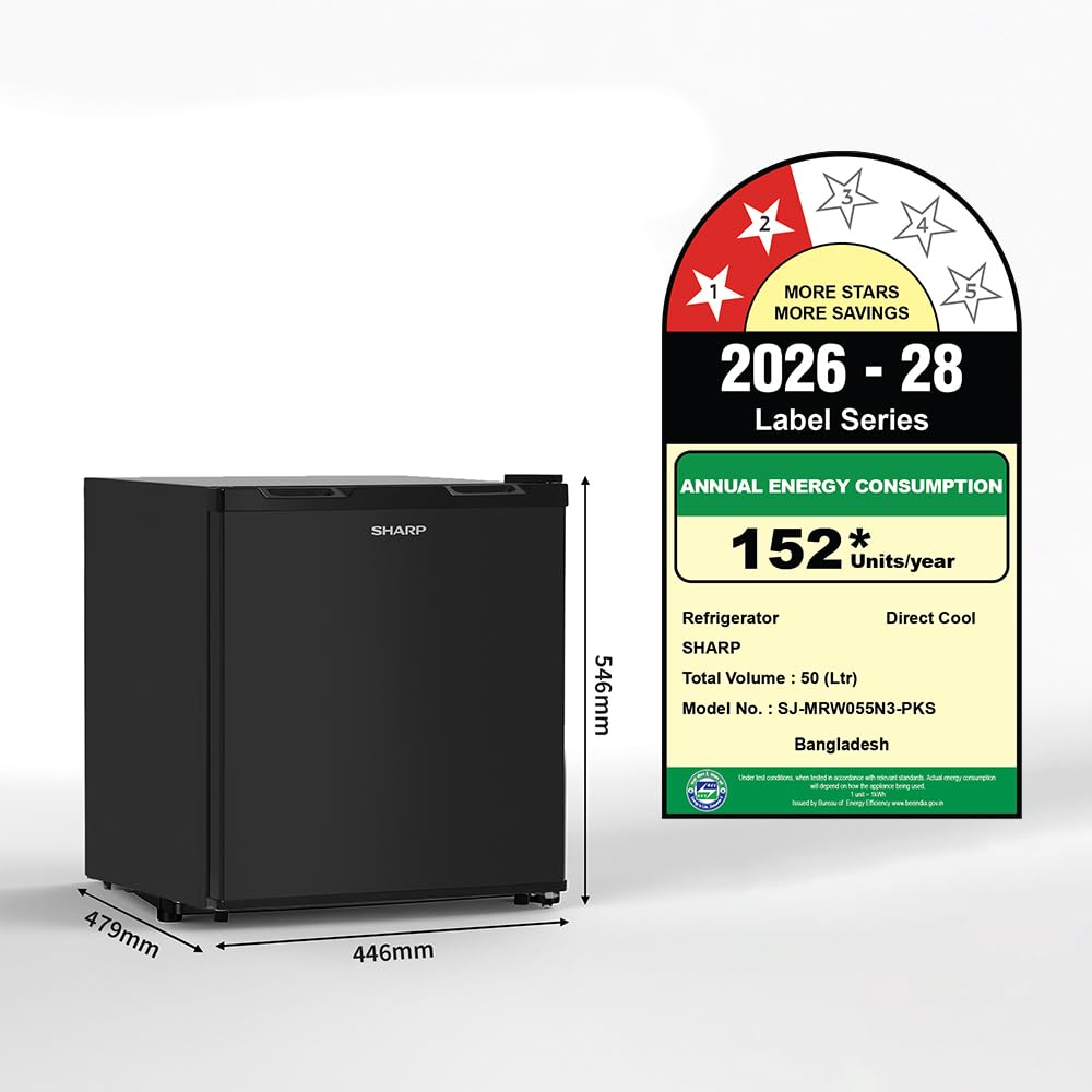 SHARP 50L Mini Fridge - Compact & Energy Efficient -2