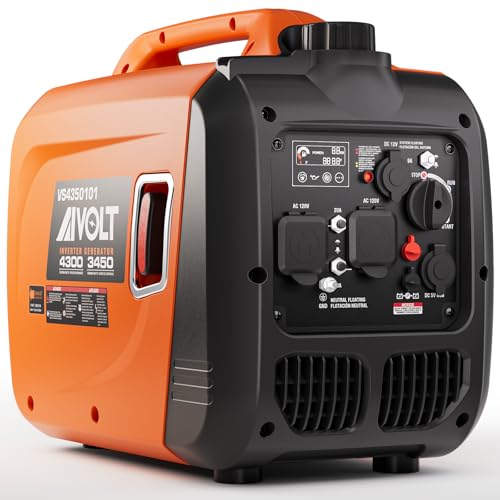 AIVOLT Inverter Generator 4300W Gas Powered Portable Super Quiet Outdoor Generator RV Ready for Camping Tools and Home Use, EPA Compliant