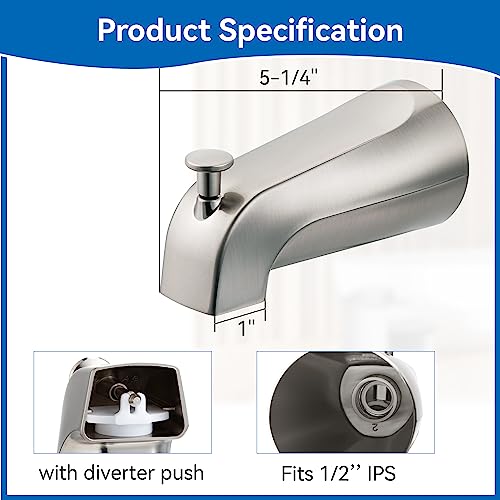 image for Dreyoo Universal Bathroom Tub Spout Compatible with Westbrass E531D-1F