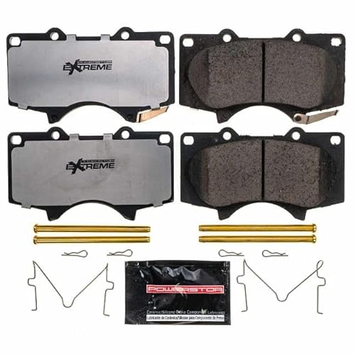 PowerStop Front Brake Pads For Toyota Tacoma 2005-25 |Tundra 2000-06 |4Runner 2003-09 |Sequoia 2001-07 - Z36 Truck & Tow Carbon-Fiber Ceramic Brake Pads With Installation Hardware, Z36-976