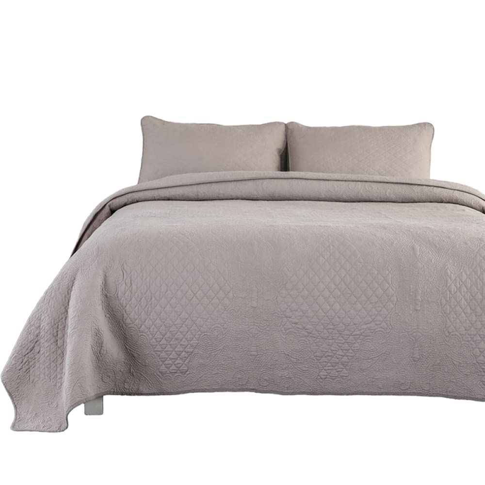Couvre-lit King Size 3 pièces toutes saisons en coton matelassé blanc multifonctionnel