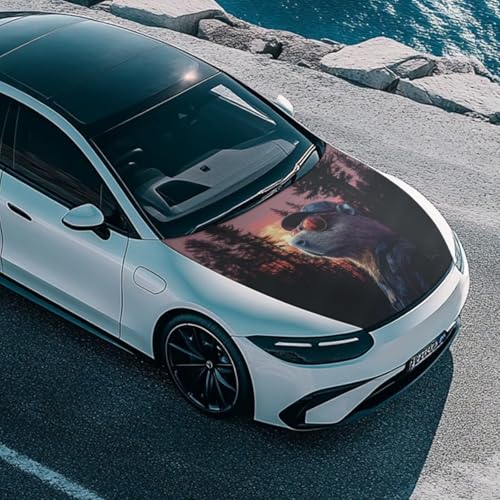 Image of Capybara Car Hood Cover All Weather Protection Automotive Exterior Accessories Universal Fit Hood Covers for Cars, Trucks, SUV, or Van Full Coverage with Elastic Band
