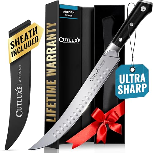 Cutluxe Butcher Knife – 10″ Cimeter Breaking...