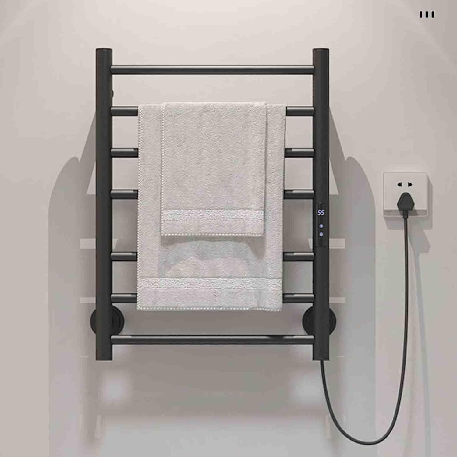 Electric Towel Warmer, 7 Bar Stainless Steel Heated Towel Rail, Wall Mounted Intelligent Towel Drying Rack for Bathroom