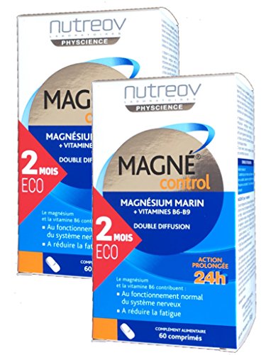 Nutreov Magné Control Magnésium MARIN + Vitamine B6-B9 - Lot de 2 x 60 Comprimés