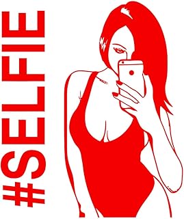 Pegatinas de grabado Estilo Swag atractivo sexual Chica Selfie Desnuda Caliente 68x80.7cm Selección de varios colores Rosa roja