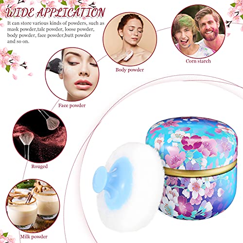 2 Pieces Body Powder Puff And Container, 2 Pieces Powder Puff Soft Powder Puffs And 2 Pieces Spoon Loose Powder Tea Container Case Dusting Powder Boxes For Baby Women Home And Travel Use #TOP3