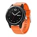 Produktbild Garmin Fenix 5 armband, SHOBDW Ersatz Silicagel Schnellinstallation Soft Band Strap Für Garmin Fenix 5 GPS Uhr (Orange, 135-225mm)