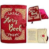 MDYMNRCH Story Book Pillow, Red and Gold