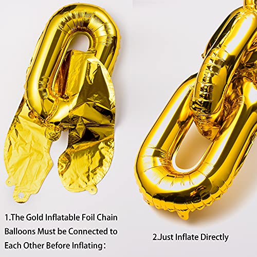 Yaromo 33 Pieces 80S 90S Hip Hop Decorations, Inflatable Radio Boombox Mobile Phone Gold Foil Chain Balloons For 80S 90S Party Decorations Cosplay Props Birthdays Weddings Graduations #TOP3
