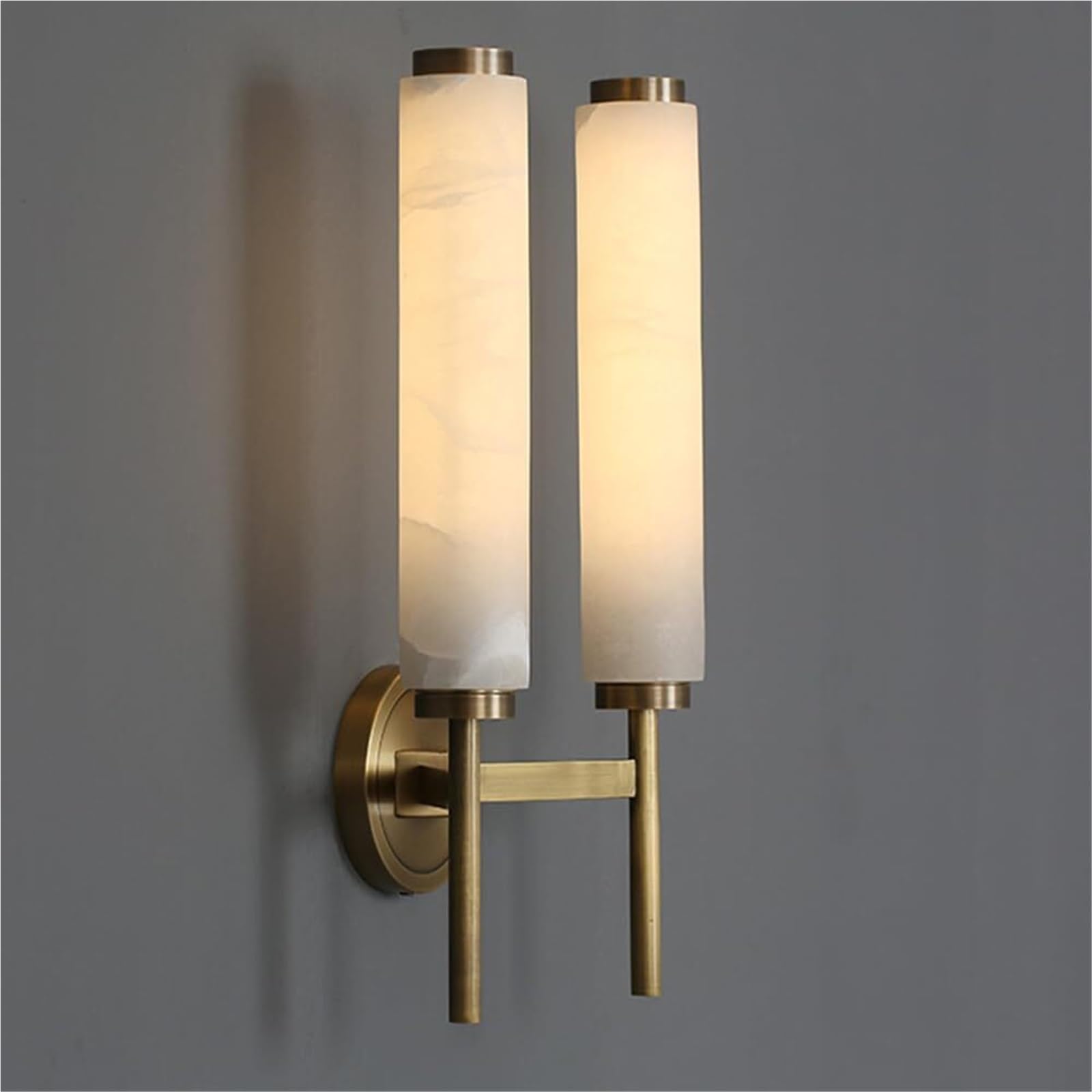 KBUUKYYXouy Wall Lights Indoor Alabaster Wall Sconces 2-Light Brass Wall Light Bathroom Shade for Living Room Bedroom Bedside Hallway Stairs Kitchen