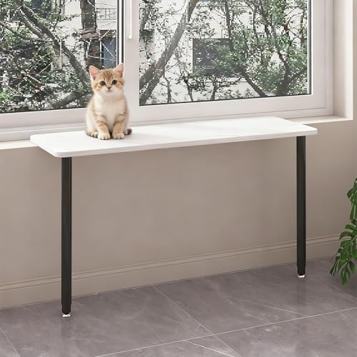 EXCLURA Extensor para Alféizar de Ventana Repisa de Ventana Extensible para Gatos, Estante Extensible para Ventana con Altura Ajustable, Soporte para Plantas de Repisa(Black,55x30cm(21 5/8x11 3/4))