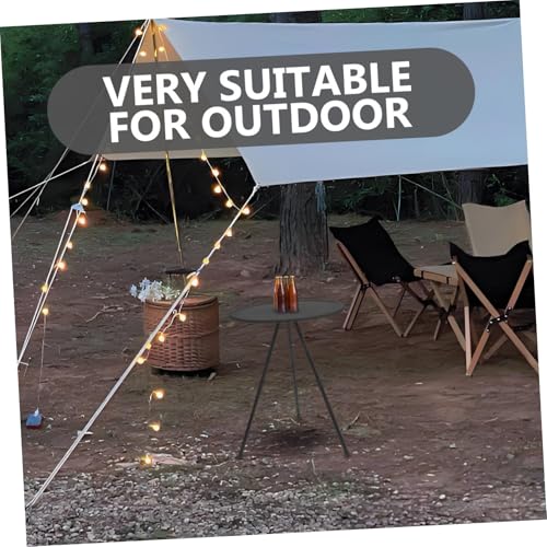 Table de camping ronde pliante et réglable en hauteur avec plateau noir compact - 4