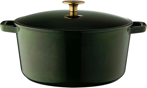 Milo by Kana - Horno holandés de hierro fundido esmaltado de 3.5 cuartos con tapa, cacerola de primera calidad, revestimiento de esmalte por dentro Milo by Kana - Horno holandés de hierro fundido esmaltado de 3.5 cuartos con tapa, cacerola de primera calidad, revestimiento de esmalte por dentro